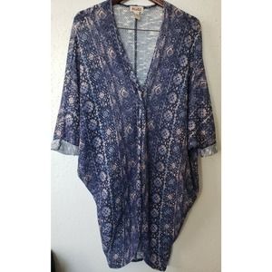 Mudd Long Sleeve‎ Open Geometric Cardigan Sweater Kimono Size XL